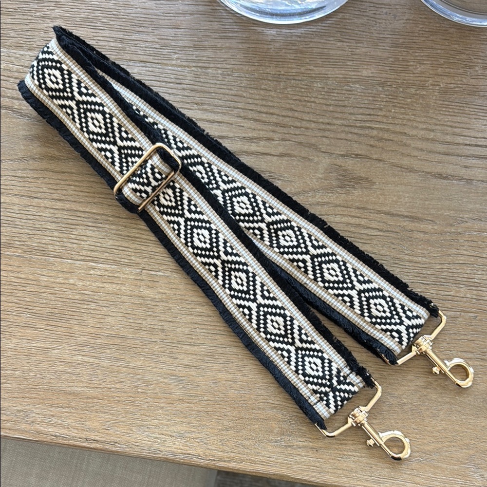 Embroidered cross body purse strap